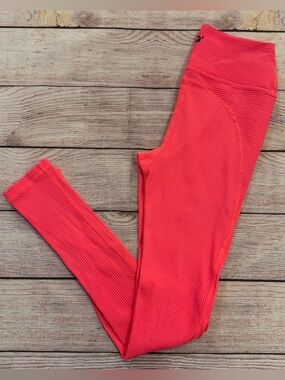 Glider Neon Pink Ribbed Leggings - Small